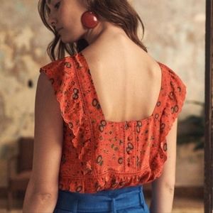 BNWT Sezane Amande silk blouse, size US 8